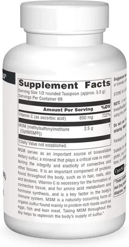 Miniatura 3 de Source Naturals MSM (metilsulfonilmetano) con vitamina C - polvo, 8 onzas