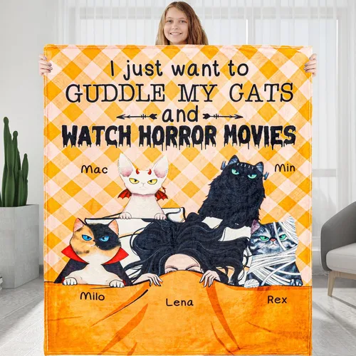 Miniatura 8 de Manta oficial personalizada para la siesta, manta personalizada para mamá de gato, nombre de la raza, regalo divertido de cumpleaños para amantes