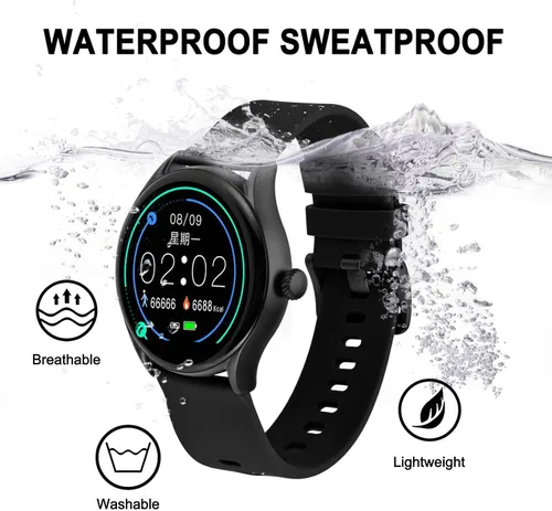 Miniatura 9 de BISONSTRAP Correas de reloj de silicona, correas de reloj delgadas con liberación rápida, 0.787 in, negro con hebilla negra