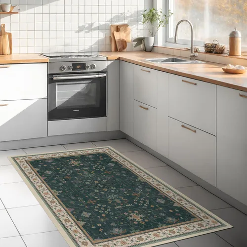 Miniatura 120 de Alfombra Boho Negra para Sala de Estar - Alfombra de Área Lavable de 10x14 Pies, Alfombras de Comedor para Debajo de la Mesa, Alfombra Suave de Pelo