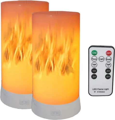Miniatura 8 de Linterna LED con efecto de llama, recargable por USB, 4 modos, control remoto, efecto de llama, luz de estado de ánimo sin llama para Holdiday