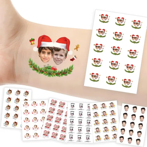 Miniatura 37 de Tatuajes temporales personalizados con foto y nombre, logotipo personalizado para adultos, niños, mujeres, hombres, regalo de boda, cumpleaños