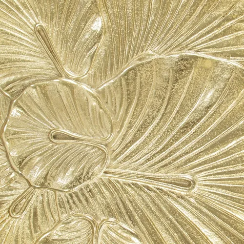 Miniatura 10 de Zuo Mesa auxiliar Lotus dorada, mesa auxiliar dorada, estilo glamuroso, soporta hasta 35 libras, hierro, sala de estar en interiores, 16.7 pulgadas