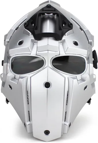 Miniatura 12 de WoSporT - Casco táctico de obsidiana verde GOBL Terminator y máscara para caza, paintball, militar, cosplay, película, utilería 92-BK-azul