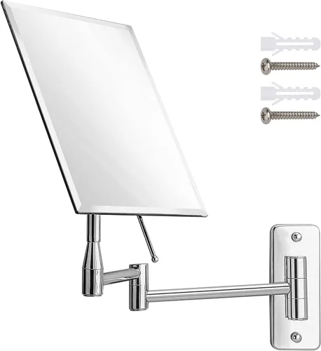 Miniatura 2 de MIRRORVANA Espejo de pared sin marco para baño con extensión giratoria de 11 pulgadas, sin aumento, superficie rectangular de 8.7 x 6.3 pulgadas