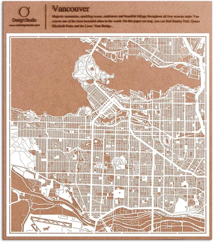 Miniatura 100 de O3 Design Studio Aberdeen - Mapa de papel cortado en papel blanco de 12 x 12 pulgadas