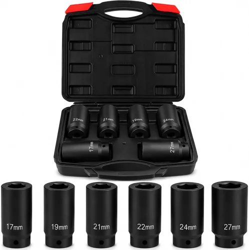 Miniatura 8 de Juego de llaves de perno de manivela de 1/2", 17 mm, 19 mm, 21 mm, 22 mm, 24 mm, 27 mm, juego de llaves equilibradoras armónicas, herramienta