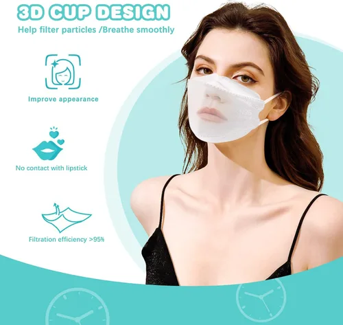 Miniatura 4 de Mascarillas KN95, 50 unidades, 4 capas, de tie dye, transpirables, respirador de seguridad, mascarilla desechable multicolor contra el polvo