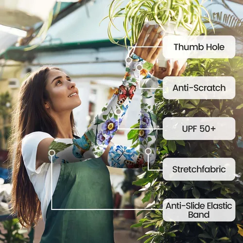 Miniatura 3 de YPHCDO Mangas de jardinería para mujer, protección solar de granja, a prueba de espinas, mangas de enfriamiento para cubrir los brazos para deportes