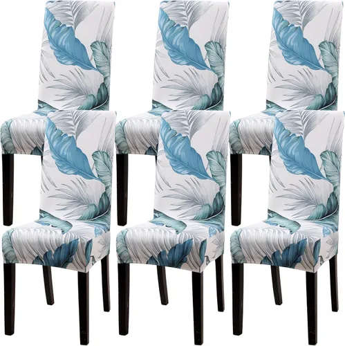 Miniatura 37 de Fundas para silla de comedor Yisun, fundas elásticas para silla de comedor, funda protectora para silla de comedor, mezcla de poliéster, Beige