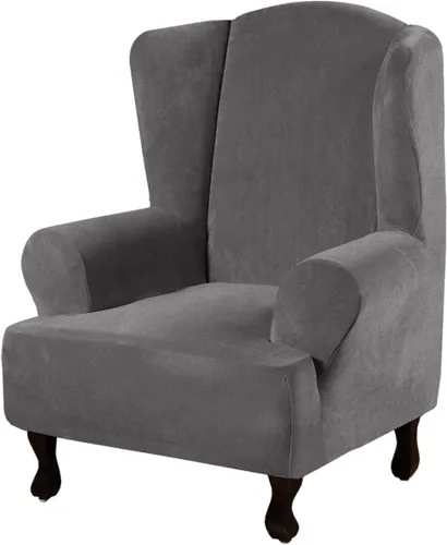 Miniatura 23 de H.VERSAILTEX Funda de terciopelo elástico para sillón, funda para sillón de 1 cojín para sala de estar, funda de muebles hecha de terciopelo grueso