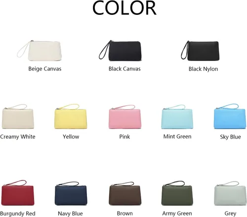 Miniatura 3 de Bolsa de nailon para pulseras de maquillaje, bolsa de pulseras impermeables con bolsillo con cremallera, bolsa para tarjetas de crédito