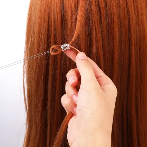 Miniatura 7 de WLLHYF 10 piezas de extensión de cabello, enhebrador de aguja, gancho de tracción, herramientas de extensión de cabello, micro anillos, nano