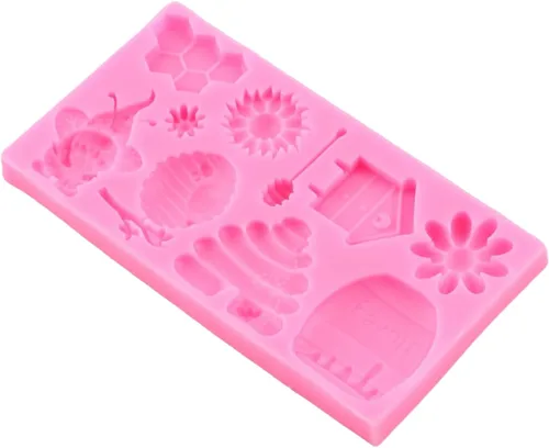 Miniatura 7 de Moldes de silicona de abejorros de abeja para fondant, molde de colmena de abeja, girasol, miel, para decoración de tartas de azúcar, decoración