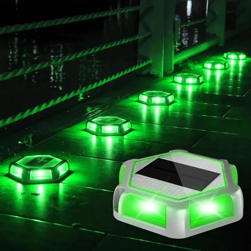 Miniatura 16 de Luces solares para muelle de entrada, 16 paquetes impermeables de 1200 mAh para exteriores, luces LED de aluminio para exteriores, luz de Azul