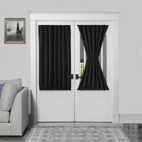 Miniatura 166 de DWCN Cortinas para puerta francesa: cortina térmica con bolsillo para barra para puertas con ventana de vidrio, puertas de cocina y patio