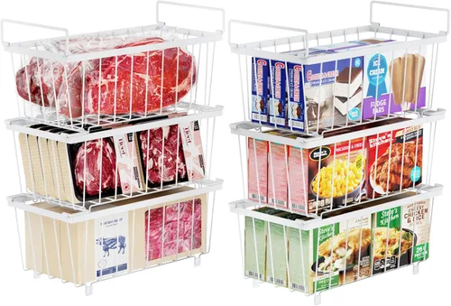 Miniatura 12 de iSPECLE - Contenedores organizadores para congelador horizontal - Paquete de 3 contenedores pequeños apilables para congelador profundo