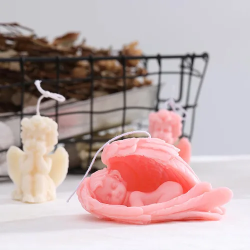 Miniatura 5 de Molde de silicona para velas de ángel durmiente, molde de jabón de silicona Baby Angel para fondant, molde para hornear pasteles de chocolate