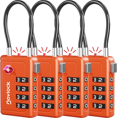 Miniatura 16 de Cerradura de equipaje aprobada por la TSA Indicador de inspección, combinación de 4 dígitos, aleación de zinc duradera para maletas, mochilas