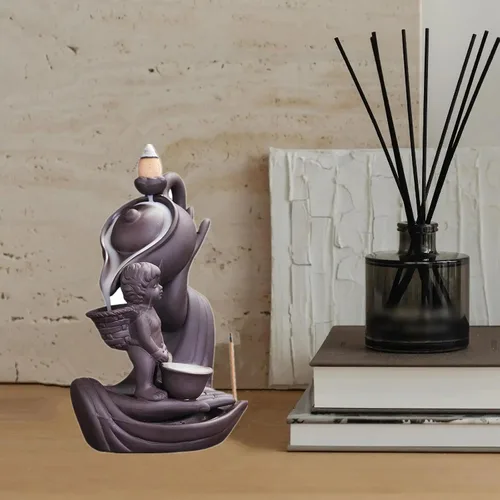 Miniatura 2 de Buddha Hand Series - Quemador de incienso de reflujo para interiores, ahumado, cascada, quemador de incienso creativo de cerámica (niño)