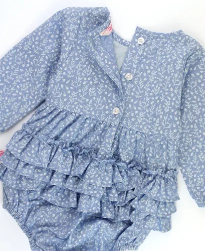 Miniatura 6 de RuffleButts Mamelucos de burbujas de manga larga para bebés y niñas pequeñas