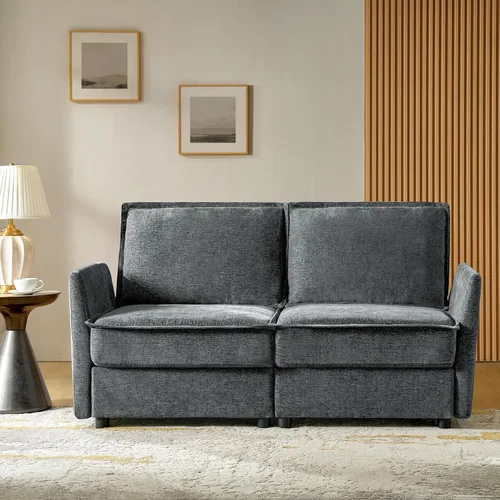 Miniatura 17 de HULALA HOME Sofá seccional modular, sofá grande en forma de U de 8 asientos con otomano de almacenamiento, sofá cómodo de chenilla con asiento