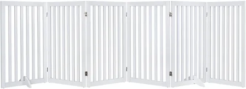 Miniatura 34 de unipaws Puerta para mascotas de pie libre de 24 pulgadas de alto para perros y gatos, puertas de madera para puerta, escaleras, valla plegable