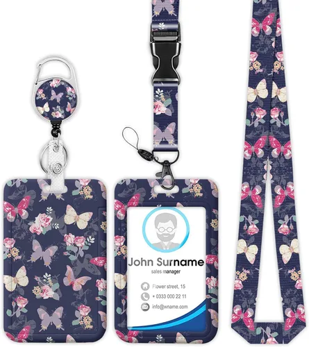 Miniatura 9 de Portatarjetas de concientización sobre autismo con cordón, cordones para insignias de identificación para mujeres, lindo carrete retráctil