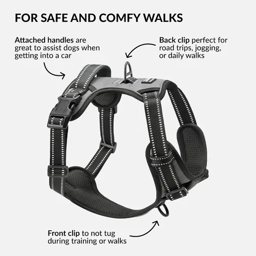Miniatura 2 de CollarDirect Arnés reflectante sin tirones para perro, con asa y clip frontal, chaleco acolchado suave ajustable para perros pequeños a grandes