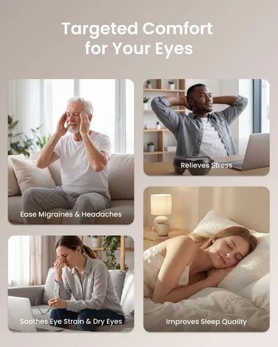 Miniatura 9 de RENPHO - Masajeador de ojos con control de voz de calor y enfriamiento, regalos de cumpleaños para mujeres y hombres, HSA elegible para FSA, máscara