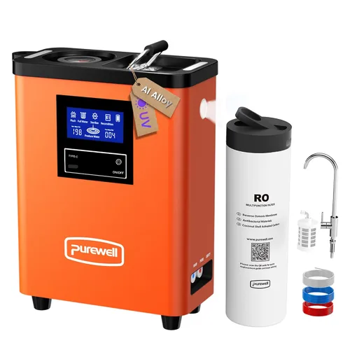 Miniatura 10 de Purewell® K8680 RO Sistema purificador de agua, 10 etapas RV portátil de filtración de agua de supervivencia con UV, tasa de desalinización alcanza