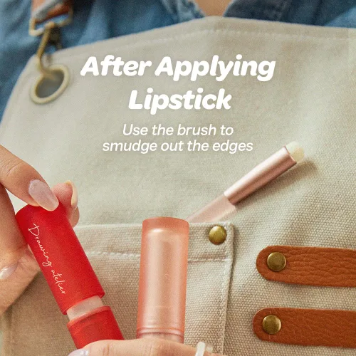 Miniatura 6 de I'M MEME Herramienta de maquillaje – Brocha para difuminar labios Con tapa, reutilizable, aplicador de técnicas de mezcla multiusos