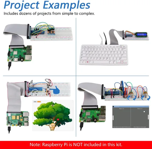 Miniatura 5 de Freenove Super Starter Kit para Raspberry Pi 5 4 B 3 B+ 400 Zero 2 W, tutorial detallado de 682 páginas, código de procesamiento de arañazos Java