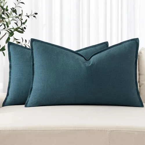 Miniatura 45 de MIULEE - Juego de 2 fundas de almohada decorativas de lino, estilo bohemio, rústico, neutral, para sofá, cama, 16 x 16 pulgadas, color marrón