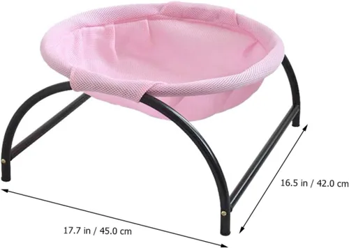Miniatura 7 de Happyyami Elevated Cat Hammock Bed for Pets Breathable Mesh Lounge Sturdy Design for Use Stylish Elevated Pet Nest for Cats Dogs for Relaxation and