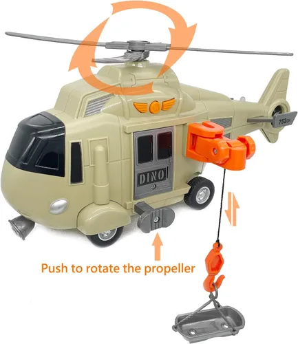 Miniatura 3 de VIIGER Juego grande de helicóptero de rescate de dinosaurios con pterosaurio, juguete de transporte de animales de dinosaurio, avión de juguete
