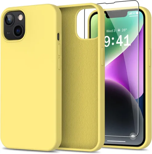 Miniatura 36 de bemal Funda para iPhone 14 Pro con protector de pantalla, silicona líquida de ajuste delgado, forro de microfibra suave, diseñada para mujeres