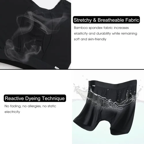Miniatura 3 de BAMBOO COOL Calzoncillos tipo bóxer para hombre, sin montar, cómodos, transpirables, de viscosa de bambú para hombre, paquete de 3