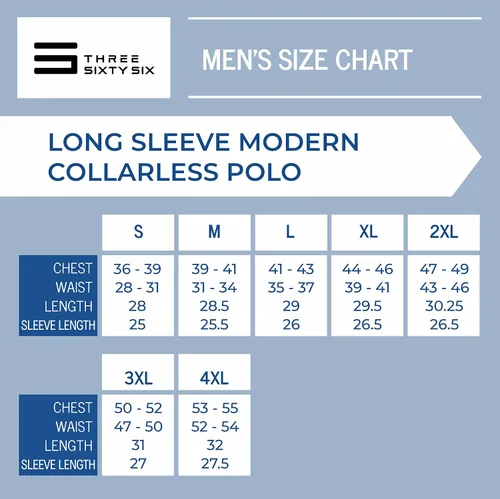 Miniatura 6 de Mens Dry Fit Long Sleeve Collarless Golf Shirt, Quick Dry Polos, Stretch Fabric