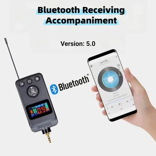 Miniatura 5 de Microfono, micrófonos recargables duales inalámbricos para karaoke con receptor para canto de karaoke, discurso, iglesia, compatible con teléfono