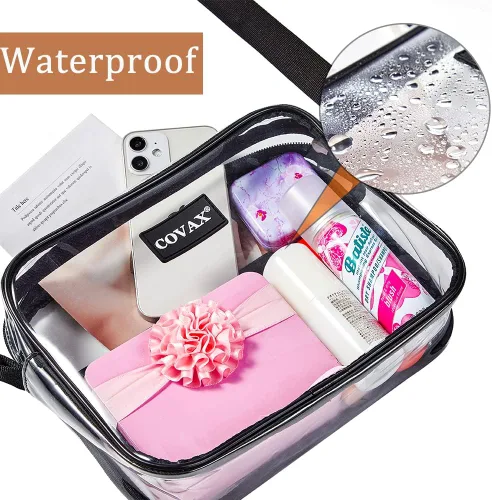 Miniatura 5 de Bolso cruzado transparente, aprobado para estadios, para conciertos, eventos deportivos Negro-1