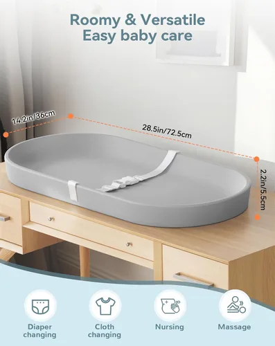 Miniatura 4 de COMOMY Almohadilla Cambiadora para Cuna - Almohadilla Cambiadora Limpiable con Cinturón de Sujeción, Impermeable, Suave, Liviana y Portátil, Fácil