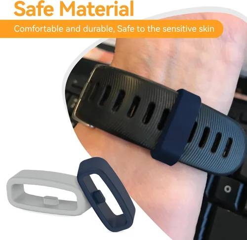 Miniatura 6 de Paquete de 6 anillos de sujeción compatibles con Fitbit Versa 4/3/2/Sense/Sense 2/Versa Lite/SE Band Keeper, correa de repuesto de silicona