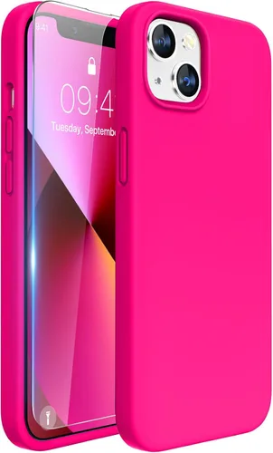 Miniatura 298 de Miracase Funda diseñada para iPhone 13, con protector de pantalla de vidrio templado, forro de microfibra suave antiarañazos, funda de goma