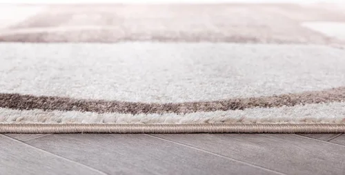 Miniatura 3 de Rugshop - Alfombra contemporánea con diseño abstracto de círculos, alfombra con respaldo de yute para entrada, cocina o habitación pequeña, marrón