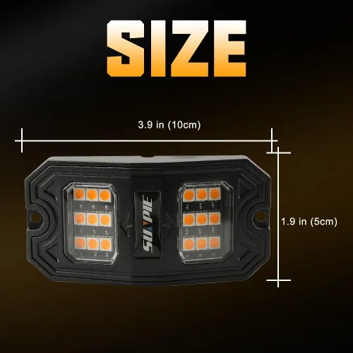 Miniatura 5 de SUNPIE 8 cápsulas de luz LED de roca ámbar de conexión rápida, 18 chips de ángulo amplio, cables de extensión de 4M para cada luz, almohadillas