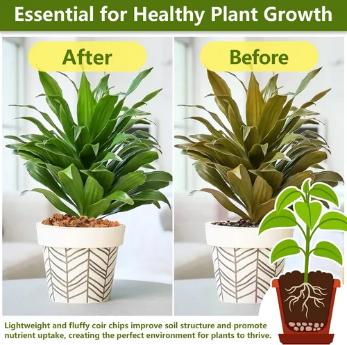 Miniatura 4 de Legigo Chips de fibra de coco de 1.1 libras para plantas - Ladrillo de chips de coco 100% orgánico, mezcla para macetas con bajo equilibrio EC y PH