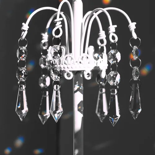 Miniatura 4 de 20pcs 1.496 in Candelabro Cristales Piezas de Repuesto Prismas Colgantes Colgantes Colgante Claro Carámbano Caída con Cuentas Octágonas de Vidrio