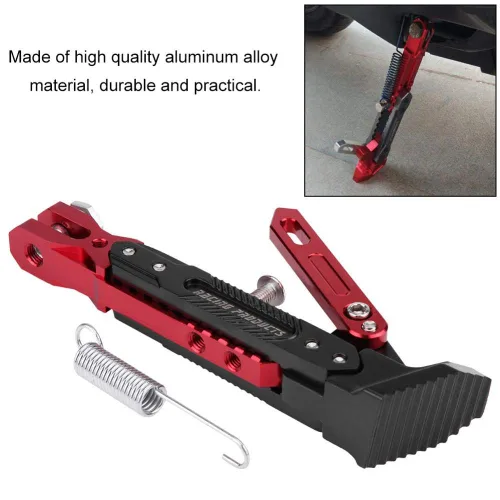 Miniatura 3 de KIMISS Soporte lateral de pie ajustable para NMAX, para NMAX 155 2015-2016 y NMAX 125, soporte de estacionamiento rojo