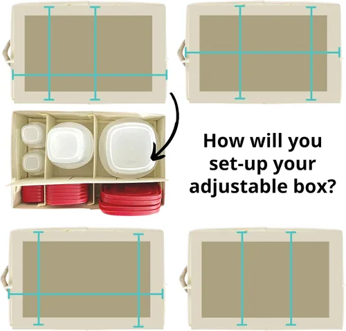 Miniatura 4 de Caja organizadora de contenedores de almacenamiento de alimentos, un organizador de cajones de cocina compatible con Rubbermaid, Glad Containers